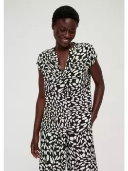 Блуза sOliver BLACK LABEL kurzarm, черный