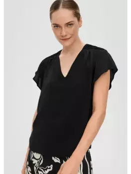 Блуза sOliver BLACK LABEL kurzarm, черный