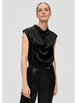 Блуза sOliver BLACK LABEL kurzarm, черный