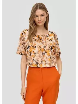 Блуза sOliver BLACK LABEL kurzarm, цвет creme-mehrfarbig