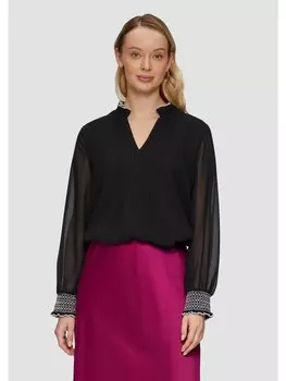 Блуза sOliver BLACK LABEL langarm, черный