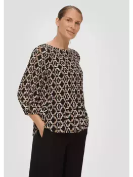 Блуза sOliver BLACK LABEL langarm, черный