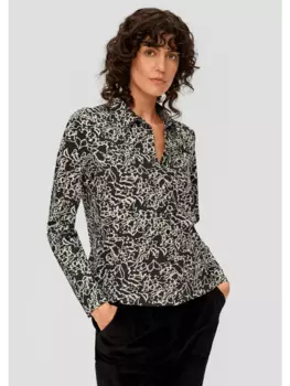 Блуза sOliver T Shirt langarm, цвет creme-schwarz