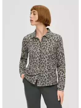 Блуза sOliver T Shirt langarm, оливковый