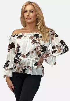 Блуза SPANISH FLORAL REGINA FASHION, белый