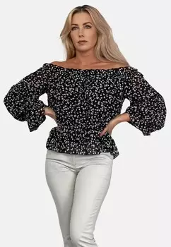 Блуза SPANISH FLORAL REGINA FASHION, черный