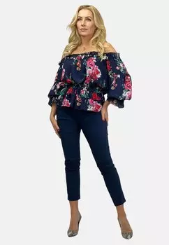 Блуза SPANISH FLORAL REGINA FASHION, темно-синий