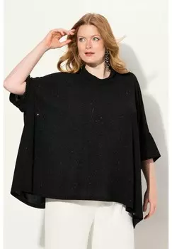 Блуза SPARKLING DRAPED COLLARED Ulla Popken, черный