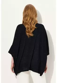 Блуза SPARKLING DRAPED COLLARED Ulla Popken, темно-синий
