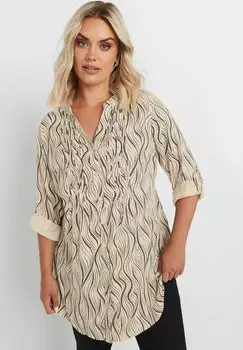 Блуза SPOT PINTUCK Yours Clothing, бежевый