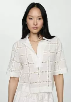 Блуза SQUARED Mango, кремовый