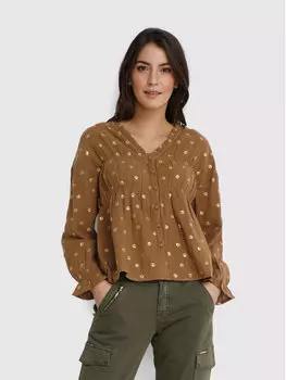 Блуза стандартного кроя Cream, коричневый