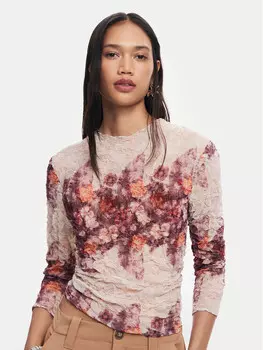 Блуза стандартного кроя Desigual, розовый