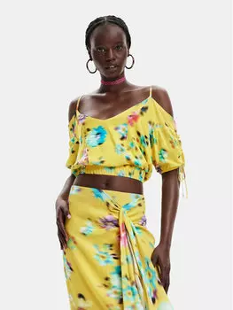 Блуза стандартного кроя Desigual, желтый