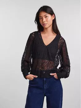 Блуза стандартного кроя Pieces, черный