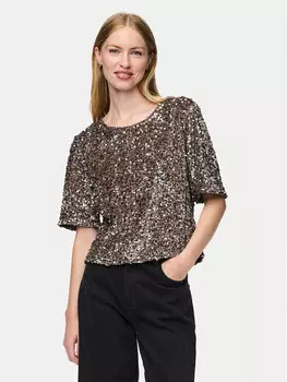 Блуза стандартного кроя Pieces, золотой