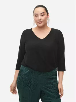 Блуза стандартного кроя Zizzi, черный