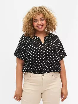 Блуза стандартного кроя Zizzi, черный