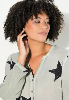 Блуза STARS DECORATIVE RIVETS COLD-DYED Angel of Style, светло-зеленый