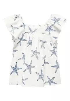Блуза STARS Mango Kids, цвет off white