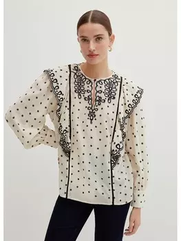 Блуза STEFANEL, цвет creme/schwarz