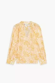 Блуза Stow из хлопковой вуали с принтом JOIE, шафрановый