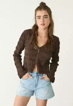 Блуза Stradivarius, темно-коричневый