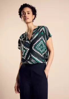 Блуза Street One, пестрый зеленый