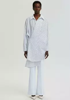 Блуза STRIPED LONG WITH TIES Touch Priv, белый