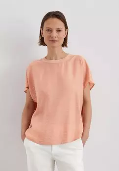 Блуза STYLE SHORT SLEEVE CREW NECK WITH TAPE SOLID Marc O'Polo, светло-красный