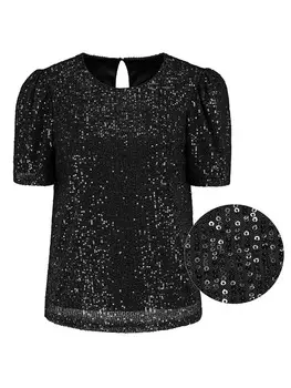 Блуза Sublevel Paillettenbluse, черный