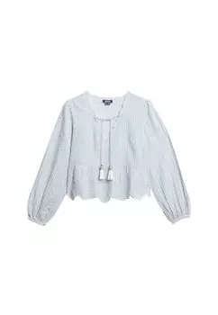 Блуза Superdry, цвет Light blue/White