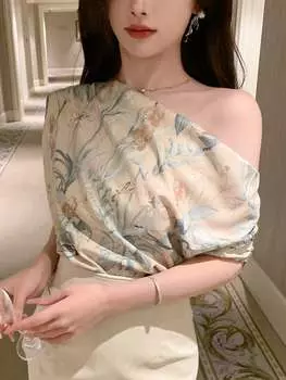 Блуза свободного кроя DAZY с цветочным принтом по всей поверхности, многоцветный