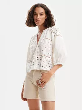 Блуза свободного кроя Desigual, белый