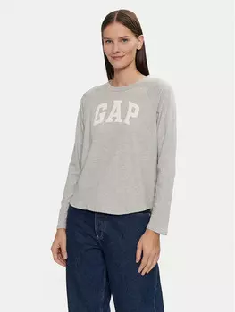 Блуза свободного кроя Gap, серый