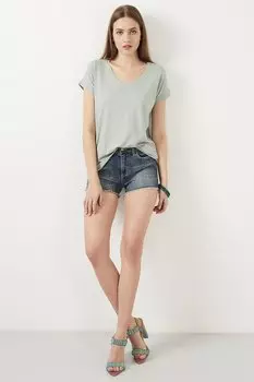 Блуза свободного кроя с V-образным вырезом 5862000 Lela, зеленый