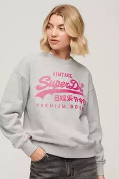 Блуза свободного кроя Superdry, серый
