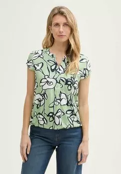 Блуза T-shirt con stampa TOM TAILOR, зеленый