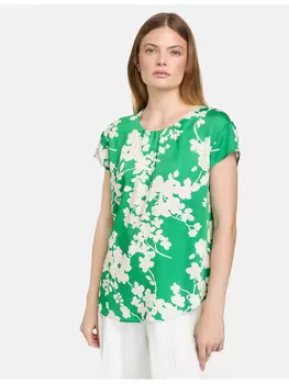 Блуза TAIFUN Kurzarm, цвет garden green gemustert