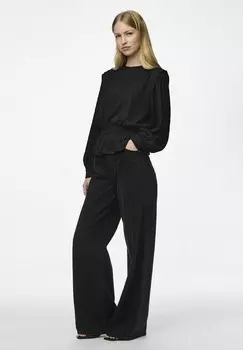 Блуза TEIL MIT LANGEN RMELN Pieces, черный