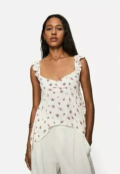 Блуза TEXTURED Bershka, коричневый