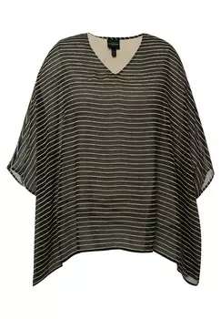 Блуза TEXTURED STRIPE LAYERED Ulla Popken, черный