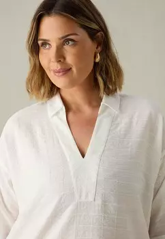 Блуза TEXTURED V-NECK Live Unlimited London, слоновая кость