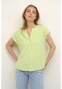 Блуза TIAH CAP SLEEVE Cream, темно-зеленый