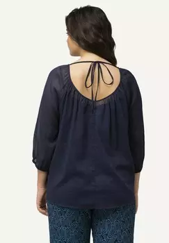 Блуза TIE BACK Ulla Popken, темно-синий