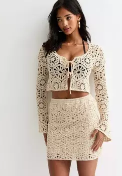 Блуза TIE DETAIL New Look, бежевый