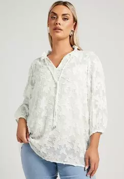 Блуза TIE NECK Yours Clothing, белый
