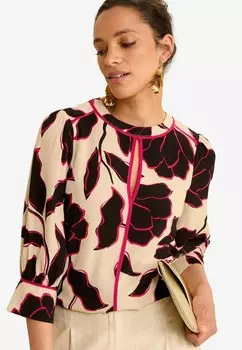 Блуза TIPPED KEYHOLE REGULAR FIT Love & Roses, бежевый