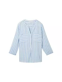Блуза Tom Tailor Langarmbluse, цвет offwhite blue vertical stripe