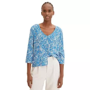 Блуза Tom Tailor With Buttons V-Neck, синий